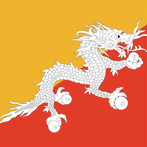 Bhutanischen Flagge Abbildung und Bedeutung Flagge von Bhutan - Country ...