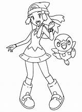 Dawn Pokemon Coloring Sheet  Free Printable Pages sketch template