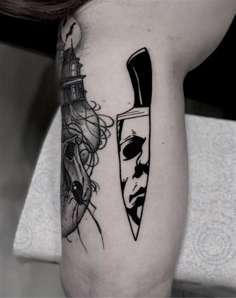 Michael Myers knife tattoo | Kevin McNamara | Knife tattoo, Glasses ...