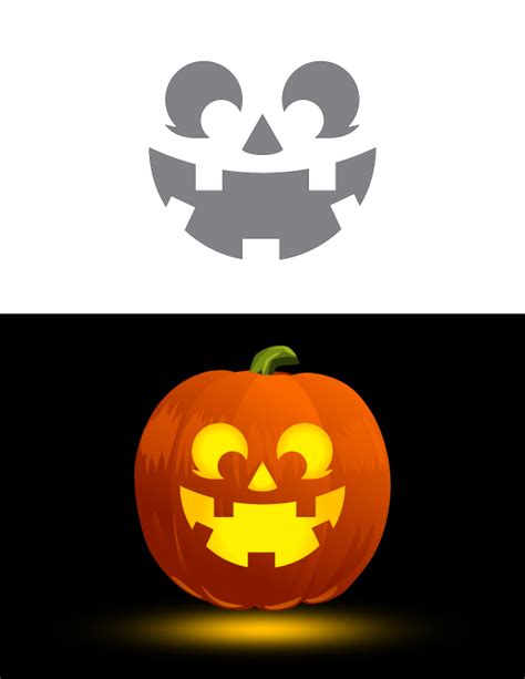 Happy Pumpkin Face Stencils