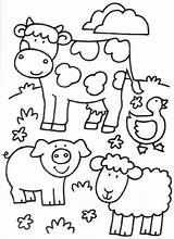 Kleurplaat Dieren Op De Boerderij  Thema Knutselen Baby sketch template