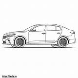 Kia K5 AWD 2024 coloring Page sketch template