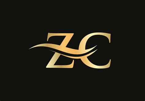 Initial Gold letter ZC logo design. ZC logo design with modern trendy ...