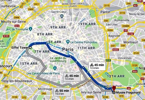 Map: Eiffel Tower to Musee Fragonard | Map, Eiffel tower, Tower