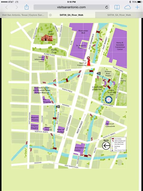 San Antonio Riverwalk Map Printable