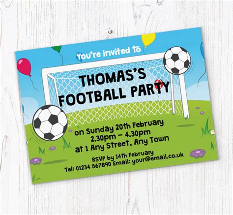 Football Party Invitations | Personalise Online Plus Free Envelopes | Putty Print