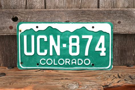 Colorado License Plate Number UCN874/Vintage by AmericanAntique