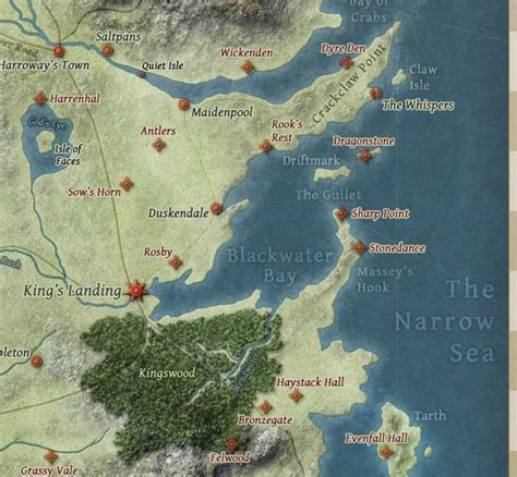 Map of the Crownlands | Gods Eye, King's Landing, Blackwater