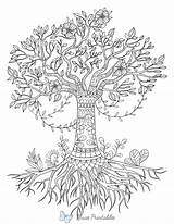 Printable Tree Of Life Adult Coloring Page sketch template