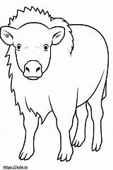 Buffalo Friendly coloring page sketch template