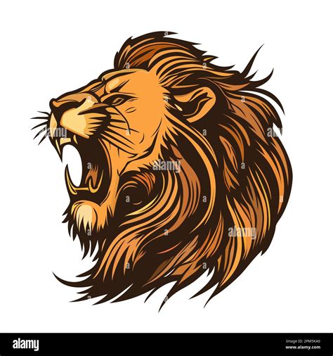 Lion head logo design. Abstract colorful lion head. Evil face of a lion ...