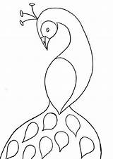 Peacock Coloring Page Easy sketch template