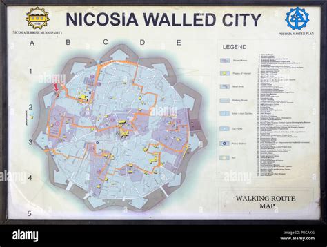 Tourist map of the old walled city of Nicosia located in North Nicosia ...