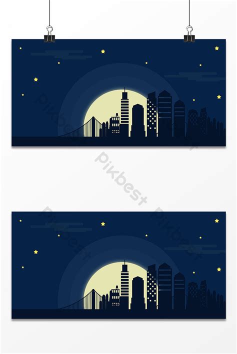 Dark Night City Silhouette Minimalist Background | PSD Free Download - Pikbest