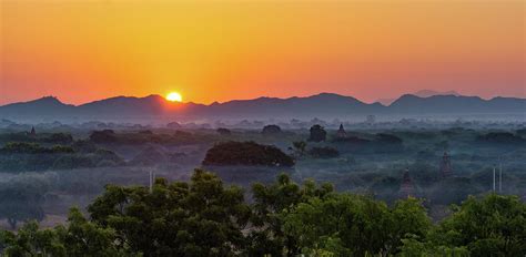 sunrise landscape in Bagan, Myanmar Photograph by Ann Moore - Fine Art America