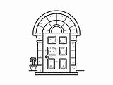 Nice Simple Door Coloring For Kids  Page sketch template