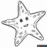 Cute Starfish Coloring Page sketch template