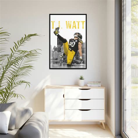 TJ Watt Pittsburgh Steelers Sack Celebration Premium Wall Art Framed ...