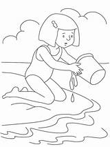 Summer Vacation Coloring  Page sketch template
