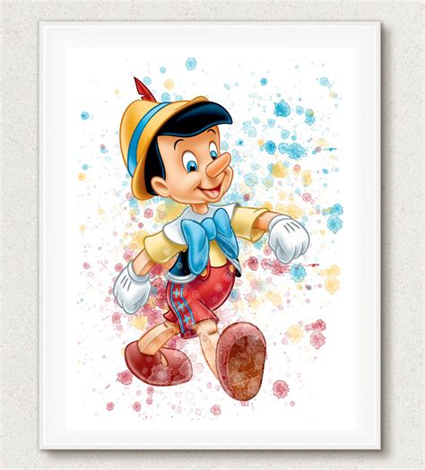 Pinocchio Poster, Pinocchio, Pinocchio Art, Disney Watercolor, Disney ...