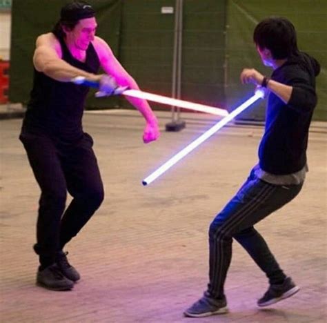 Behind the scenes lightsaber training