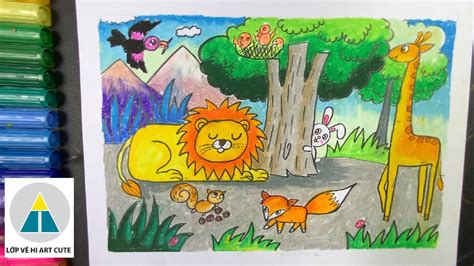 Hướng dẫn cách vẽ những con vật trong rừng sáng tạo và mỹ thuật