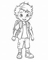 Boy Standing Coloring Page sketch template