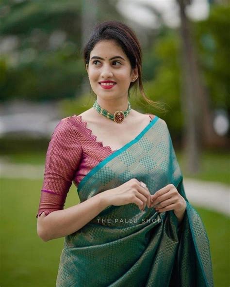 Kanchipuram saree blouse idea | Simple saree blouse designs, Latest model blouse designs ...