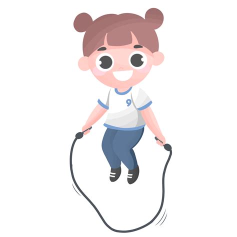 Happy cute girl kid jumping rope 18754577 PNG