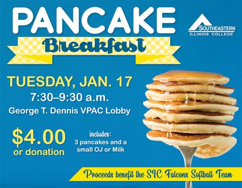 Welcome Back Pancake Breakfast Fundraiser by SIC Softball | Southeastern Illinois College