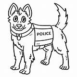 Premium Vector  Police Dog Isolated Coloring Page For Kids sketch template