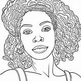 African American Woman Realistic Coloring Pages · Creative Fabrica sketch template