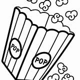 Popcorn Box Coloring Page Sketch sketch template
