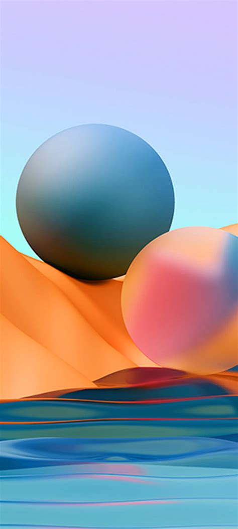 Download Samsung Galaxy S20 Blue Giant Ball On Mountain Wallpaper | Wallpapers.com