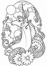 Adult Coloring Pages Of Unicorns sketch template