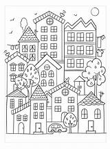 Edificio De Ciudad Simple Para Colorear Imprimir E Dibujar  sketch template