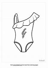 Bathing Swimsuit Coloring Suit Drawing Clipart Pages Costume Girl Swim  sketch template