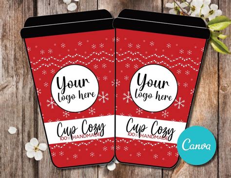 Editable Christmas Coffee Cup Cozy Card Personalized Template, Printable Halloween Display ...