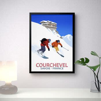 Courchevel Ski Resort Poster By Steve Ash illustration