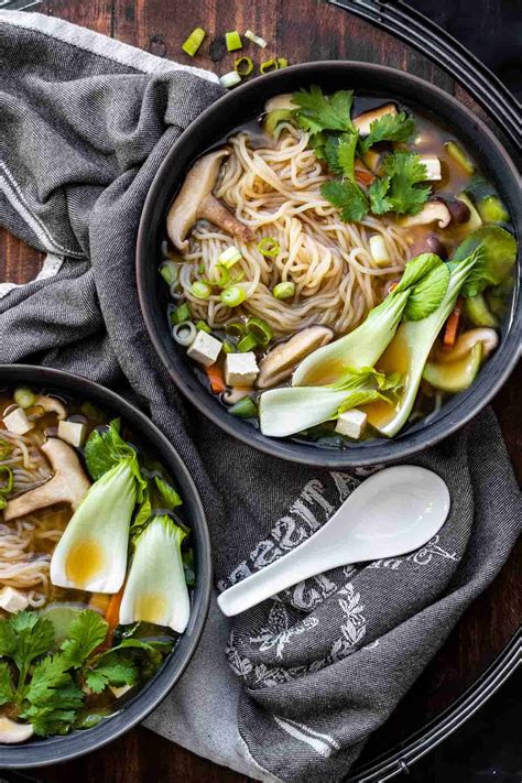 Vegan Noodle Miso Soup with Vegetables - Veggies Don't Bite