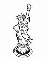 Statue Liberty Coloring Page Sketch sketch template