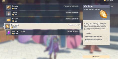 Where To Find And Farm Cor Lapis In Genshin Impact