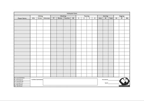 Top volleyball stat sheets free to download in pdf format – Artofit