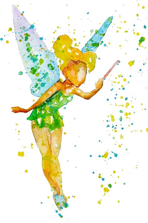 Disney TinkerBell Watercolor Art Print Tinker Bell Wall Art | Etsy