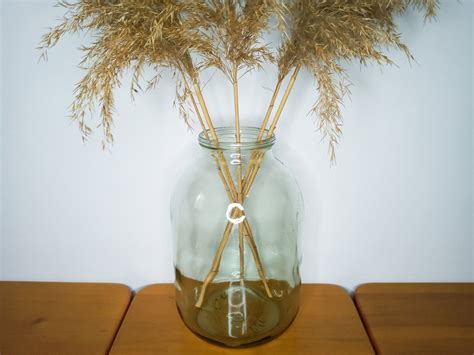Large clear glass floor vase jar for dry or fresh flowers | Etsy