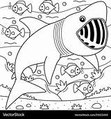 Basking Shark coloring Page For Kids Royalty Free Vector sketch template