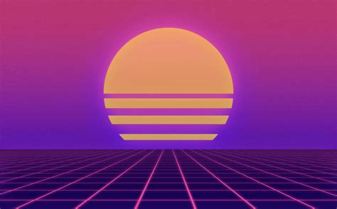 Download Brilliant Sunset 80s Aesthetic Graphic Design Wallpaper | Wallpapers.com