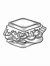 Sandwich Coloring Pages sketch template