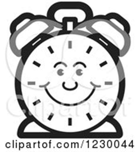 Clipart of a Black and White Mantle Clock 3 - Royalty Free Vector ...