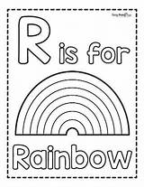 Letter R Is For Rainbow Coloring Page Free Printable sketch template